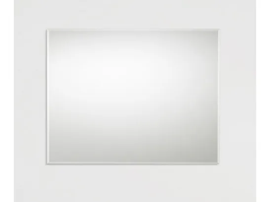 Specchiera Tau con sottile cornice in legno laccato bianco di Fratelli Elli