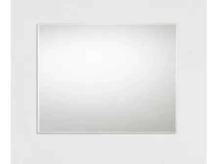 Specchiera Tau con sottile cornice in legno laccato bianco di Fratelli Elli