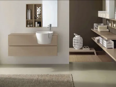 Mobile da Bagno sospeso in rovere ecru Canestro 15 di Novello