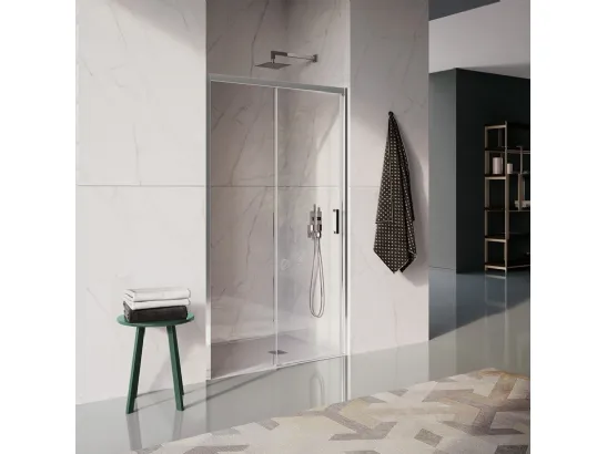 Box Doccia con porta scorrevole e profilo in alluminio brillantato cromo Classica Cee Art Sp di Samo