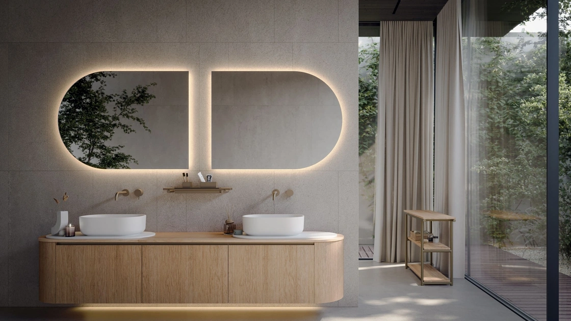 Mobile da Bagno sospeso Elle 01 in rovere di Novello