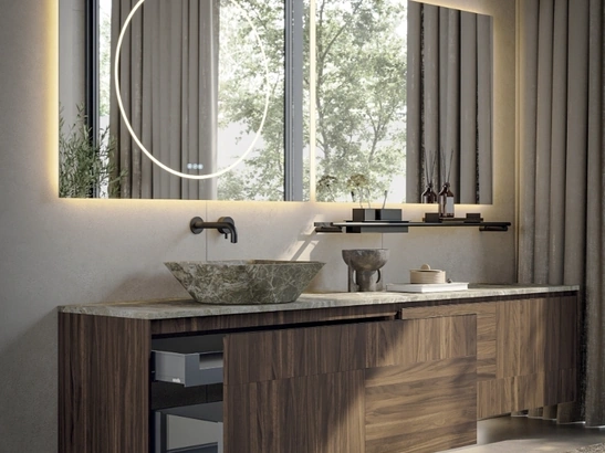 Mobile da Bagno sospeso Elle 07 in noce canaletto di Novello