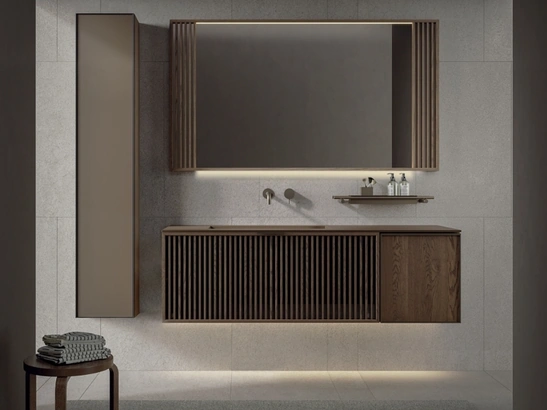 Mobile da Bagno sospeso Quari New 03 in rovere di Novello