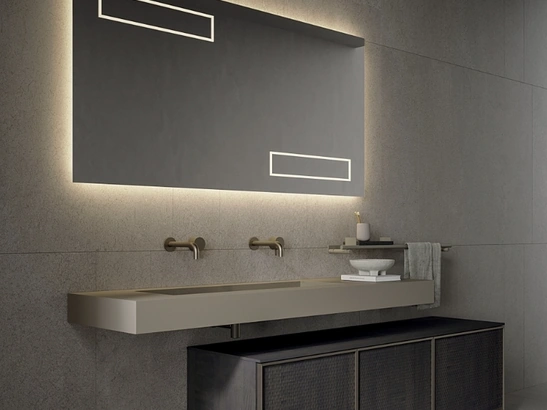 Mobile da Bagno sospeso Quari New 05 in rovere fumo di Novello