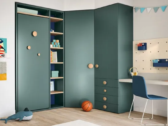 Cameretta componibile Kids space 28 in melaminico di Nidi
