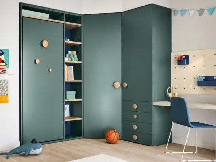 Cameretta componibile Kids space 28 in melaminico di Nidi