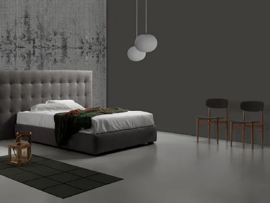 Letto in tessuto con testiera lavorazione capitonnè Desio Maxi di Excò