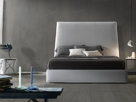 Letto con testiera Tatami alto con contenitore di Excò
