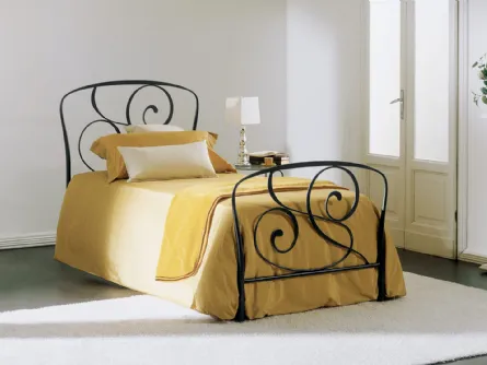 Letto singolo in ferro battuto con testiera Genziana di Bontempi