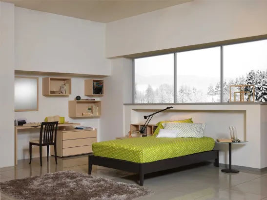 Letto in legno da una piazza e mezza Base Zeta di Fratelli Elli