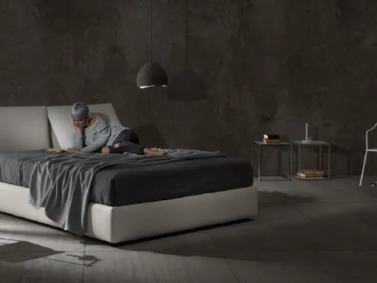 Letto con contenitore e testiera relax Zoe tre Ring 28 di Excò