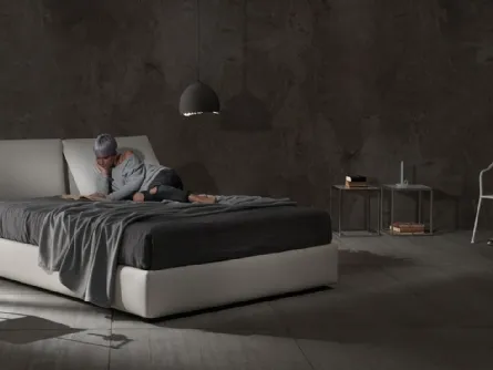 Letto con contenitore e testiera relax Zoe tre Ring 28 di Excò