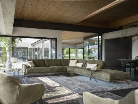 Divano angolare dal design elegante con cucitura sullo schienale Gerba di Nicoline