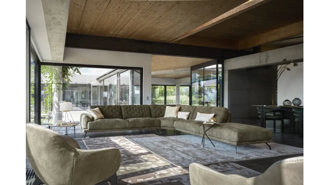 Divano angolare dal design elegante con cucitura sullo schienale Gerba di Nicoline