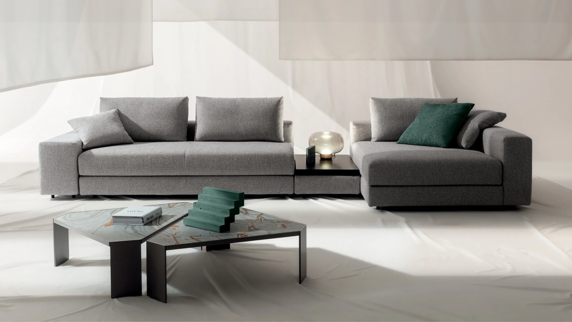 Divano con penisola Kuba Plain di Nicoline