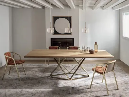 Sedia Ines in acciaio con rivestimento in tessuto di Bontempi