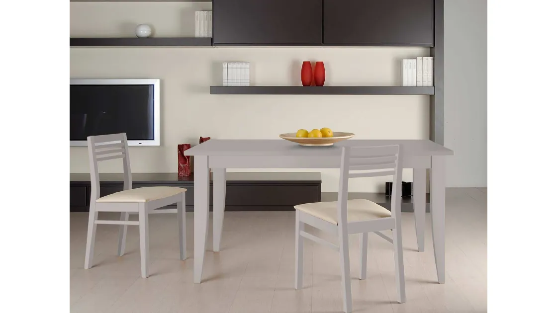 Tavolo rettangolare in legno laccato opaco Paris di Fratelli Elli