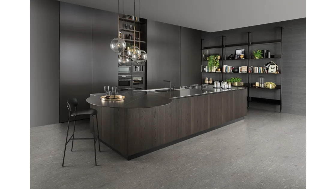 Cucina Design lineare in rovere e acciaio D12 001 di Doimo Cucine