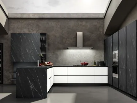 Cucina Moderna con penisola Accapielle composizione 02 Delight di Essebi