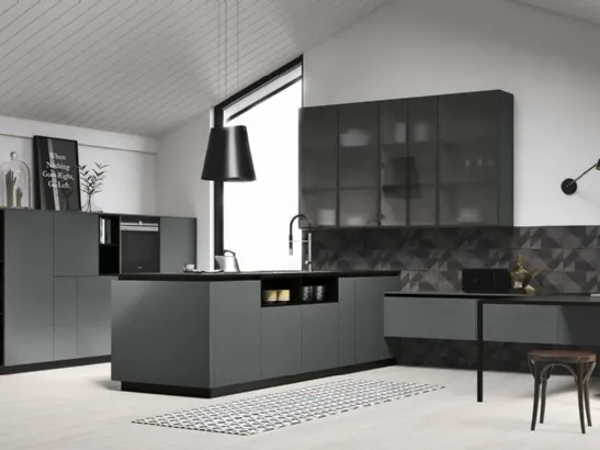 Cucina Moderna lineare in laccato opaco con top in granito D20 001 di Doimo Cucine