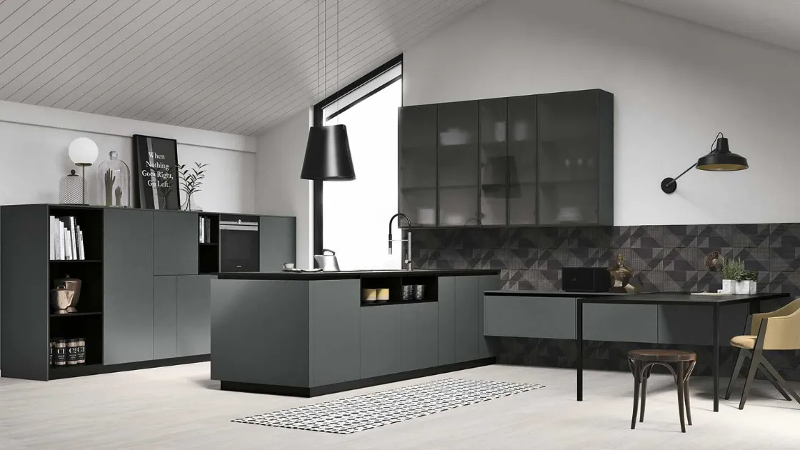 Cucina Moderna lineare in laccato opaco con top in granito D20 001 di Doimo Cucine