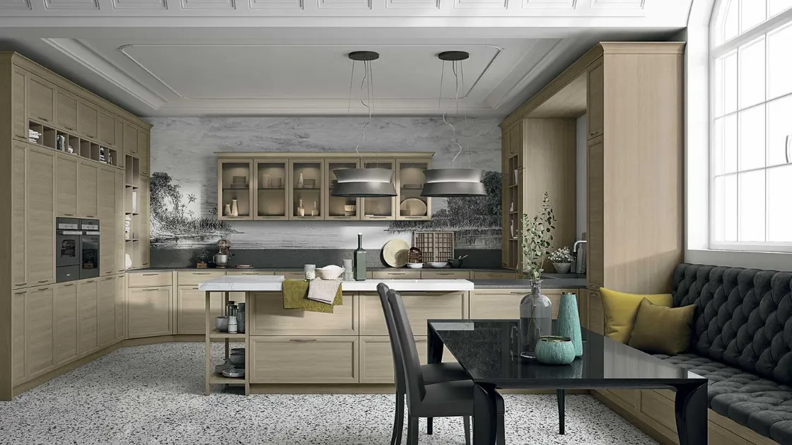 Cucina Moderna angolare in rovere D23 002 di Doimo Cucine