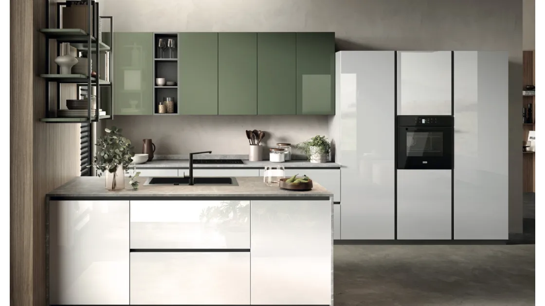 Cucina Moderna con penisola Gloss 01 di Essebi