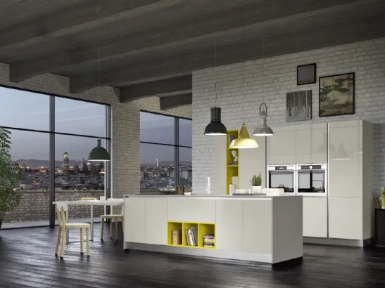 Cucina Moderna con isola Gloss composizione 01 di Essebi