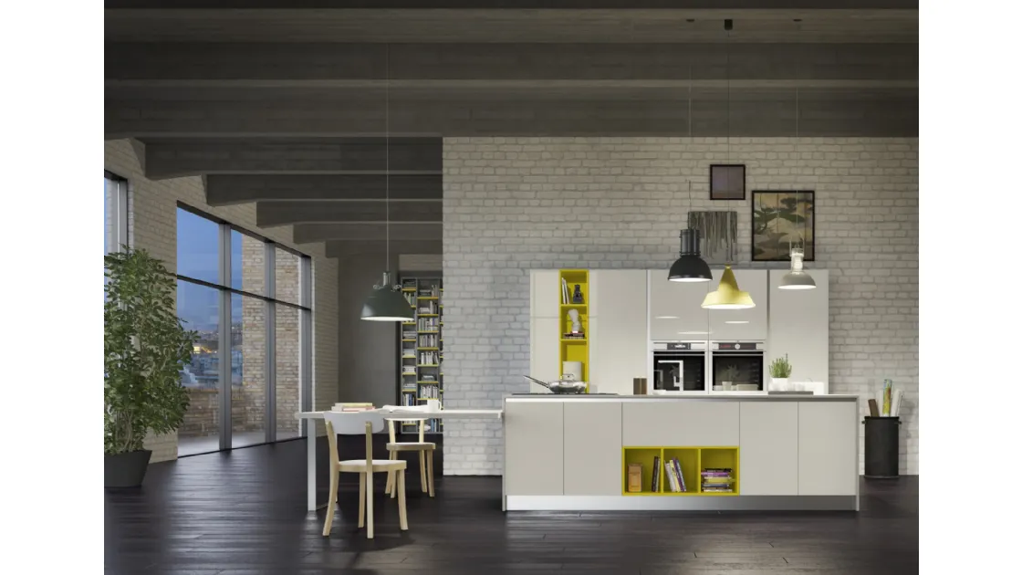 Cucina Moderna con isola Gloss composizione 01 di Essebi