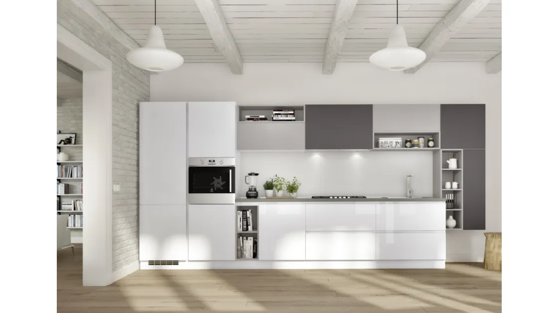 Cucina Moderna lineare Gloss composizione 05 di Essebi