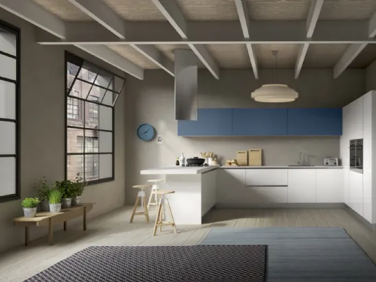 Cucina Moderna con penisola Gloss composizione 02 di Essebi