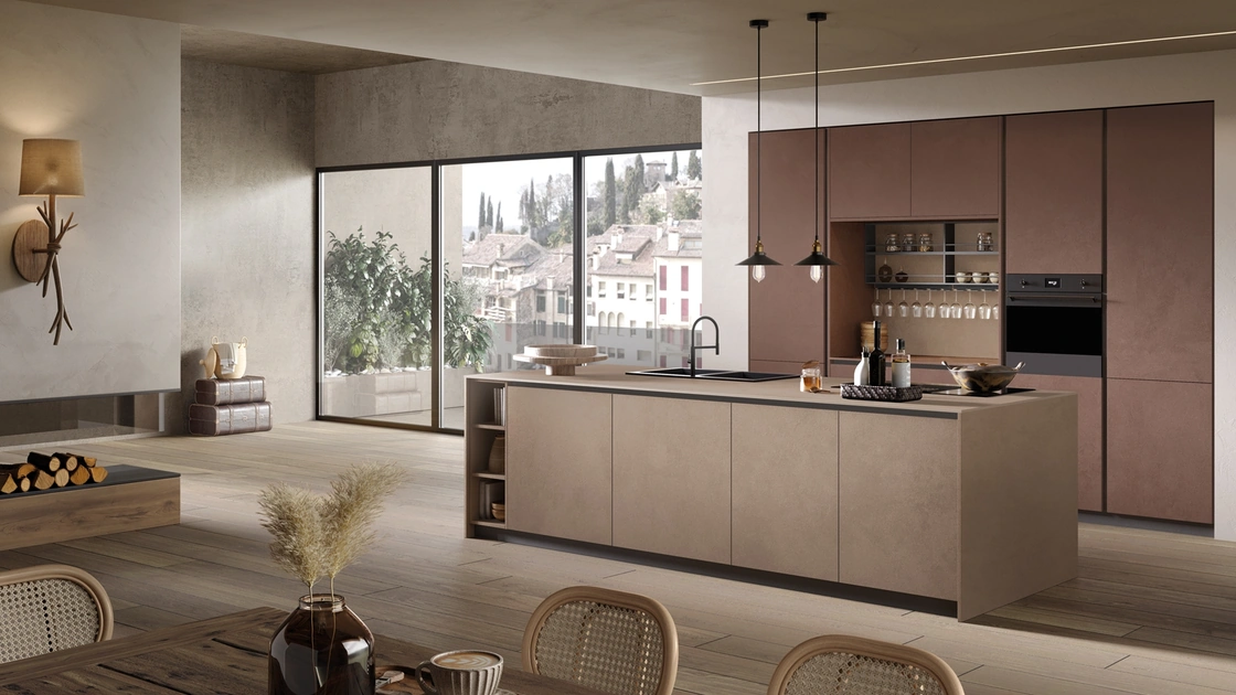Cucina Moderna con isola Materia 04 di Essebi