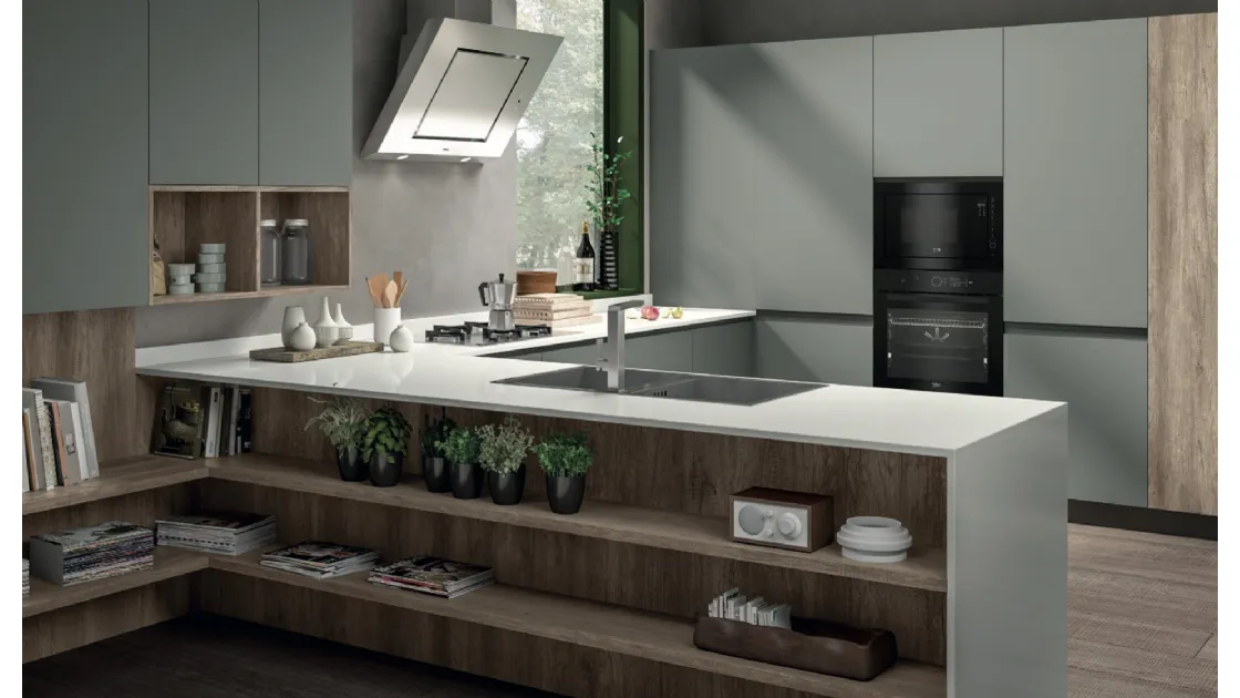 Cucina Moderna con penisola Nadir di Essebi